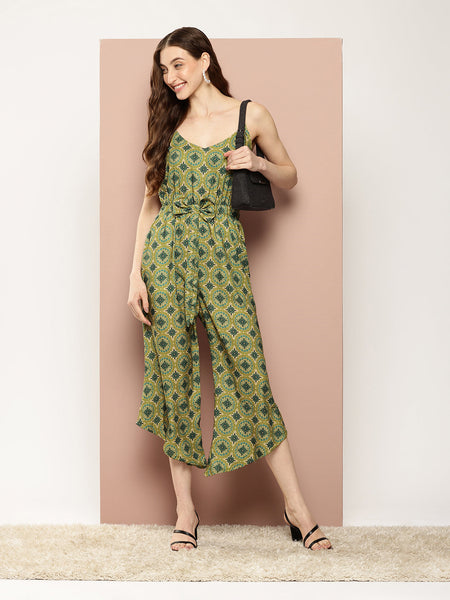 Green Floral Jumpsuit
