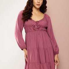 Plum Glow Tiered Dress