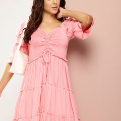 Rose Glow Tiered Dress