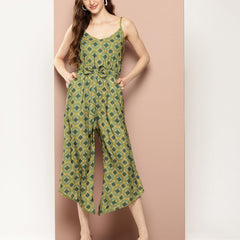 Green Floral Jumpsuit
