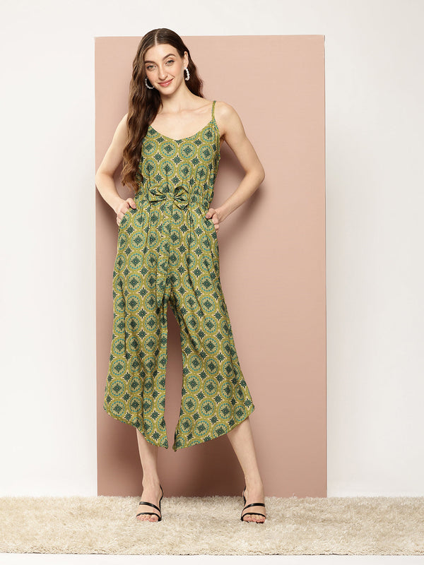 Green Floral Jumpsuit