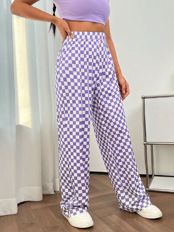 Lilac Rush Checkered Pants