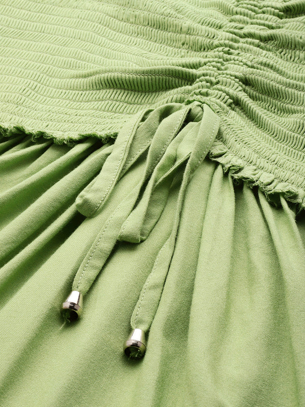 Olive Charm Tiered Dress