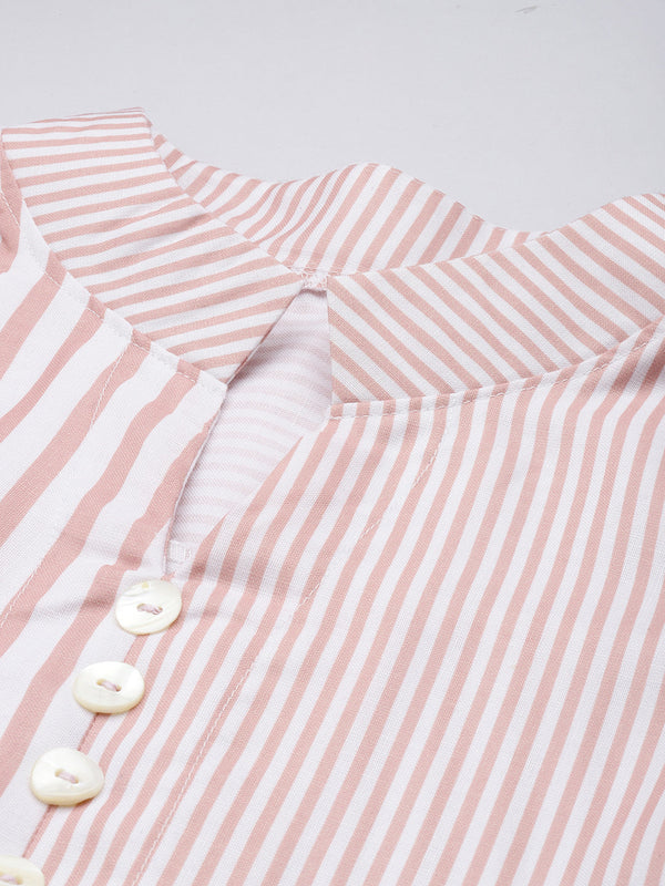 Striped Chic Tie Shirt