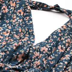 Midnight Floral Ruffle Dress
