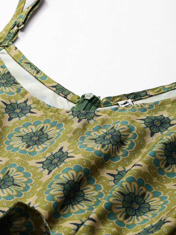 Green Floral Jumpsuit
