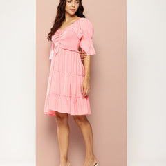 Rose Glow Tiered Dress