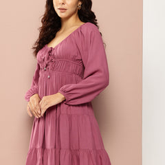 Plum Glow Tiered Dress