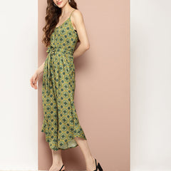 Green Floral Jumpsuit