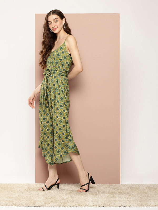 Green Floral Jumpsuit