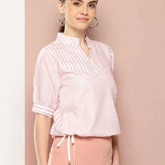 Striped Chic Tie Shirt