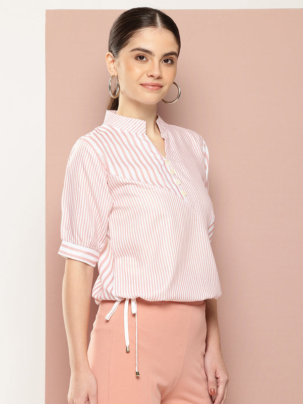 Striped Chic Tie Shirt