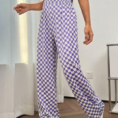 Lilac Rush Checkered Pants