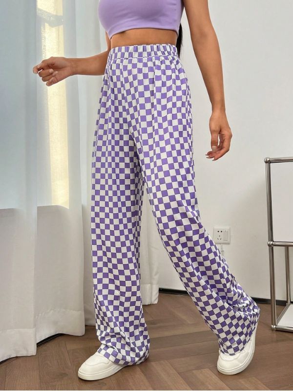 Lilac Rush Checkered Pants