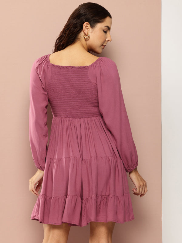 Plum Glow Tiered Dress