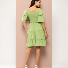Olive Charm Tiered Dress