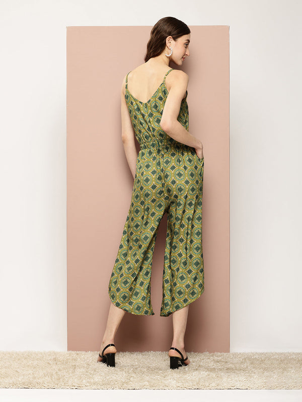 Green Floral Jumpsuit