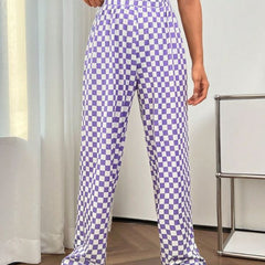 Lilac Rush Checkered Pants