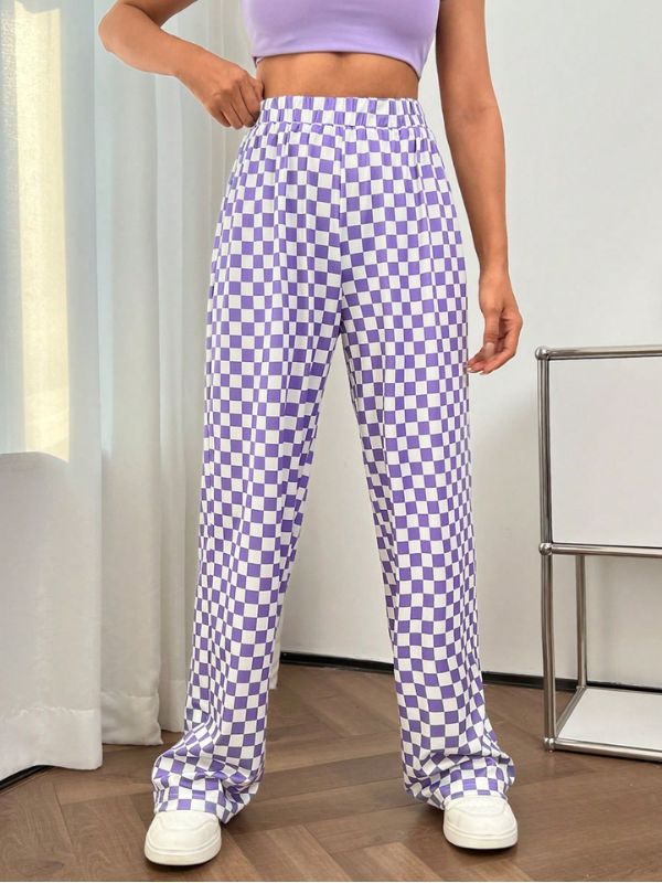 Lilac Rush Checkered Pants