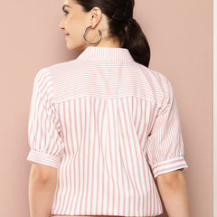 Striped Chic Tie Shirt
