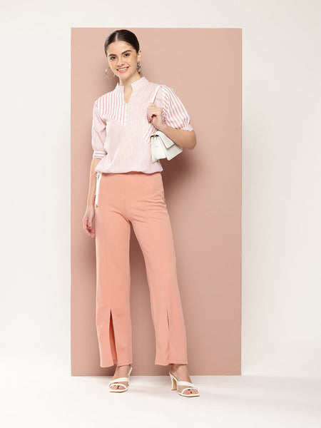 Striped Chic Tie Shirt