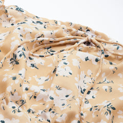 Caramel Petal Slit Dress