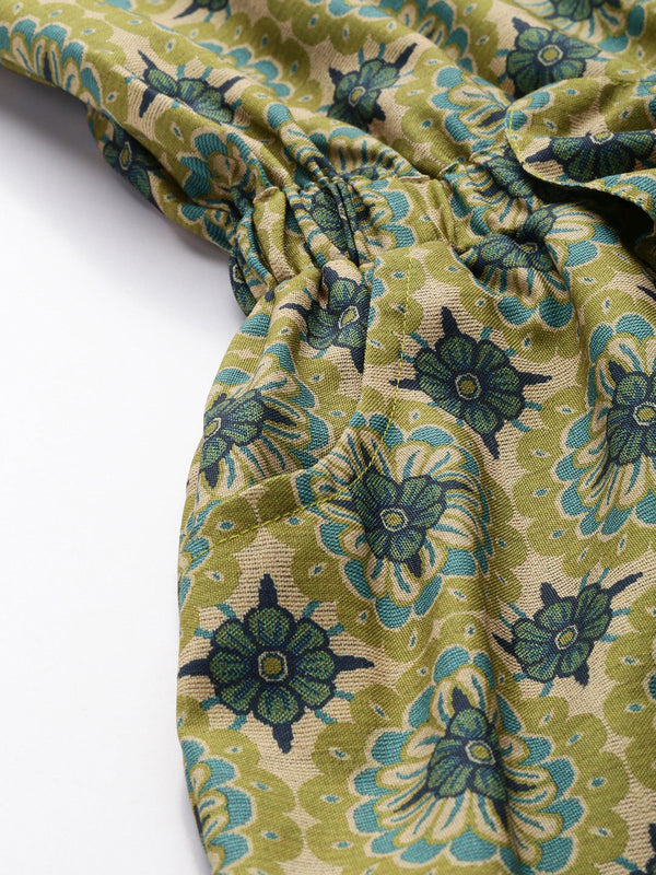 Green Floral Jumpsuit