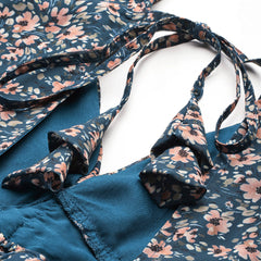 Midnight Floral Ruffle Dress