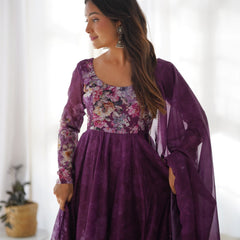 Elegant Floral Maxi Suit Set