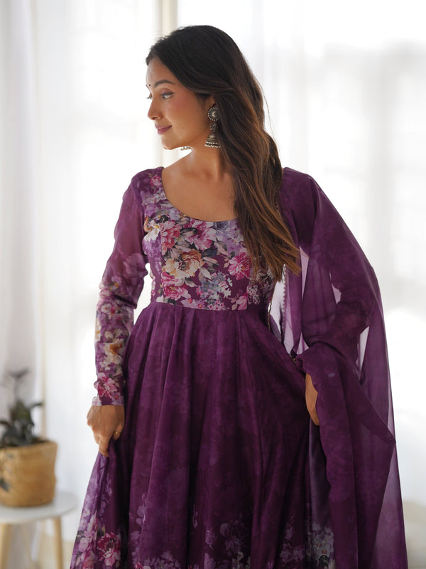 Elegant Floral Maxi Suit Set