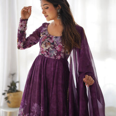 Elegant Floral Maxi Suit Set