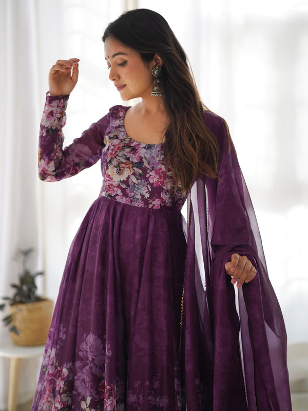 Elegant Floral Maxi Suit Set
