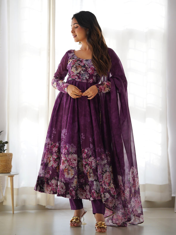 Elegant Floral Maxi Suit Set
