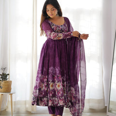 Elegant Floral Maxi Suit Set
