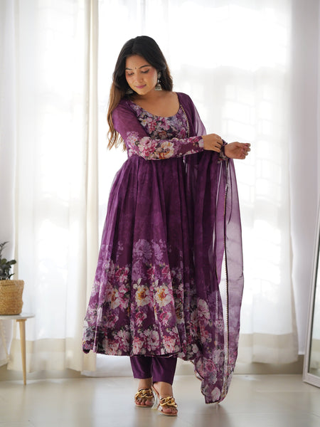 Elegant Floral Maxi Suit Set