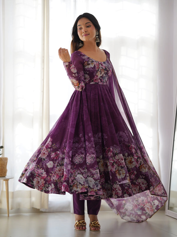 Elegant Floral Maxi Suit Set