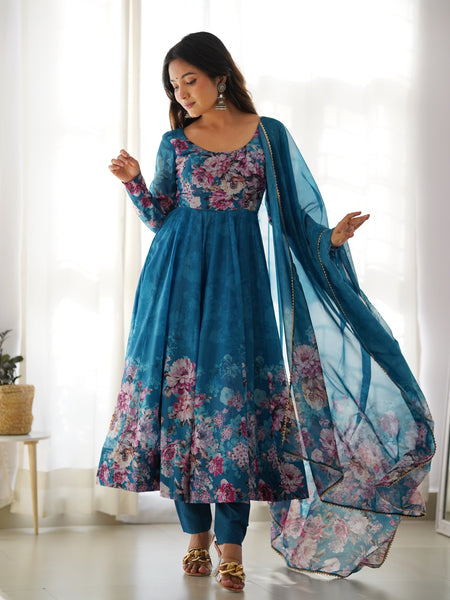Radiant Floral Maxi Suit Set