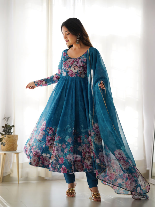 Radiant Floral Maxi Suit Set