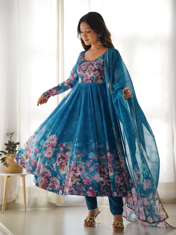 Radiant Floral Maxi Suit Set