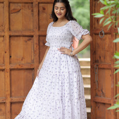Women Fit and Flare White Dress