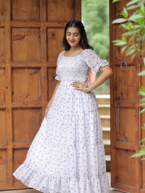 Women Fit and Flare White Dress