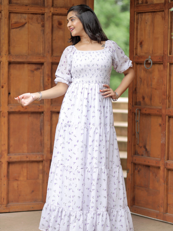 Women Fit and Flare White Dress