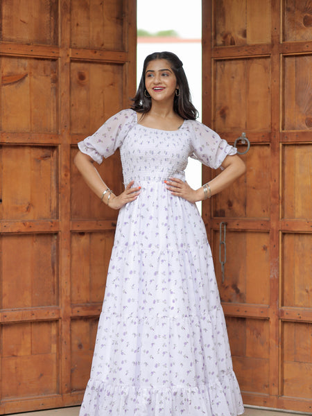 Women Fit and Flare White Dress