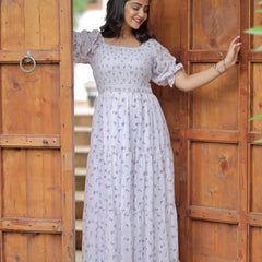 Women Fit and Flare White Dress