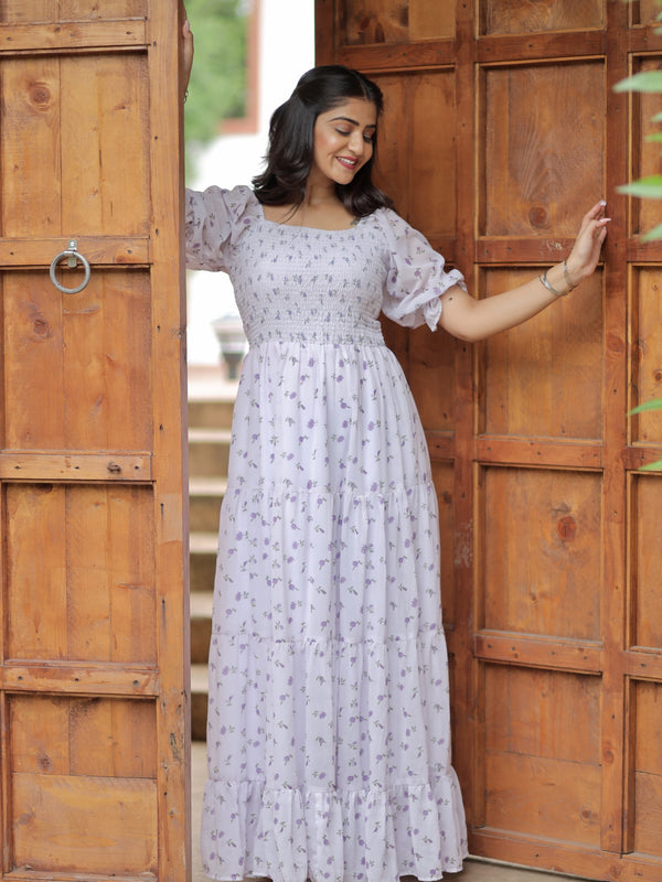 Women Fit and Flare White Dress