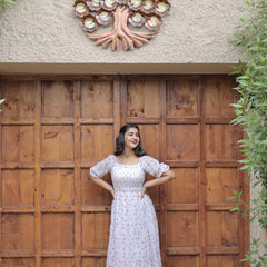 Women Fit and Flare White Dress