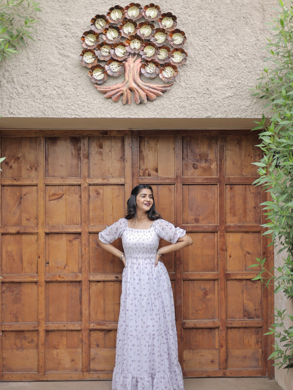 Women Fit and Flare White Dress