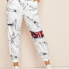 Blue Marble Flared Pants