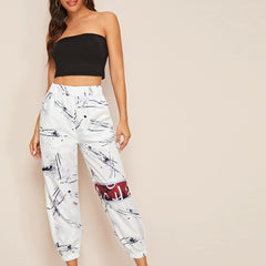 Blue Marble Flared Pants