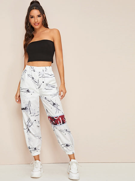 Blue Marble Flared Pants